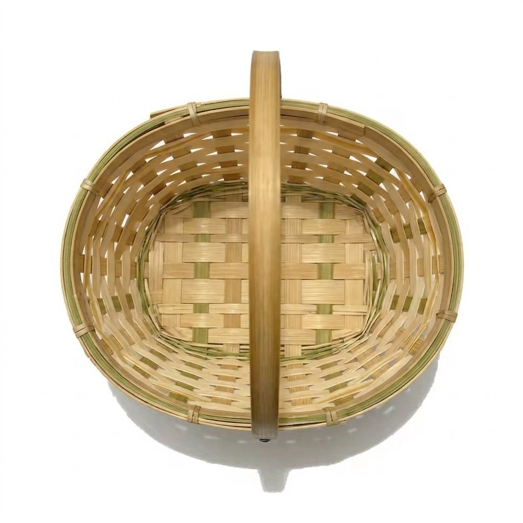 Bamboo Gift Basket with Handle