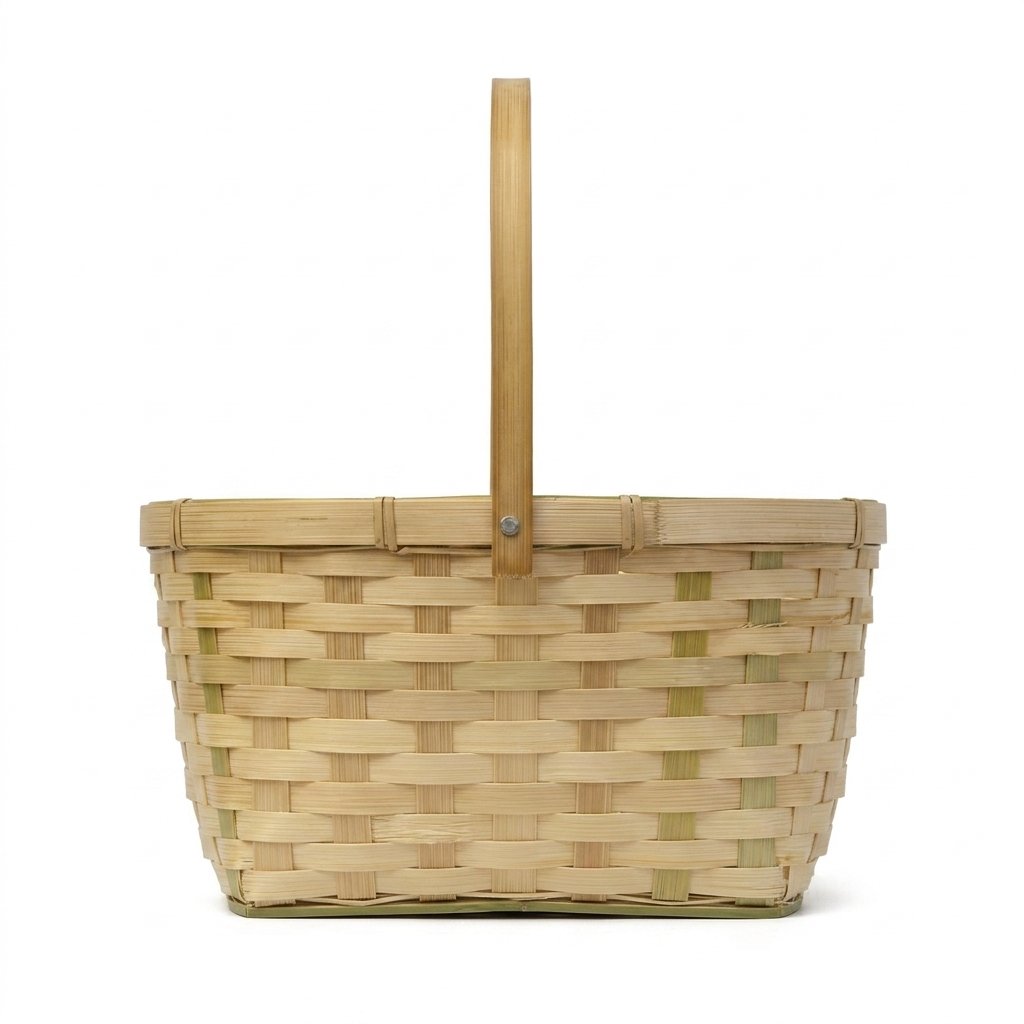 Bamboo Gift Basket with Handle